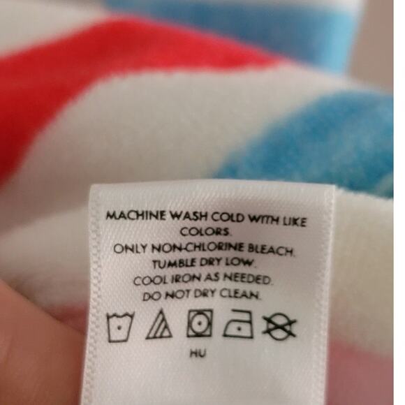 Hanna Andersson Sunsoft Terry Hoodie Cover-Up Striped Multi 80/85cm 2 - Picture 5 of 7